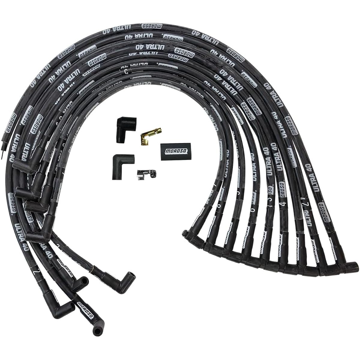 MOROSO 73818 Ultra 40 Black Plug Wire Set