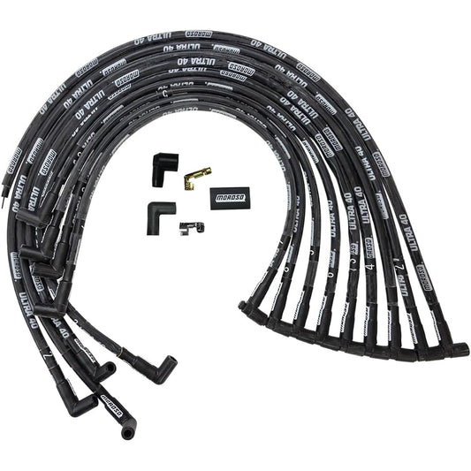 MOROSO 73818 Ultra 40 Black Plug Wire Set