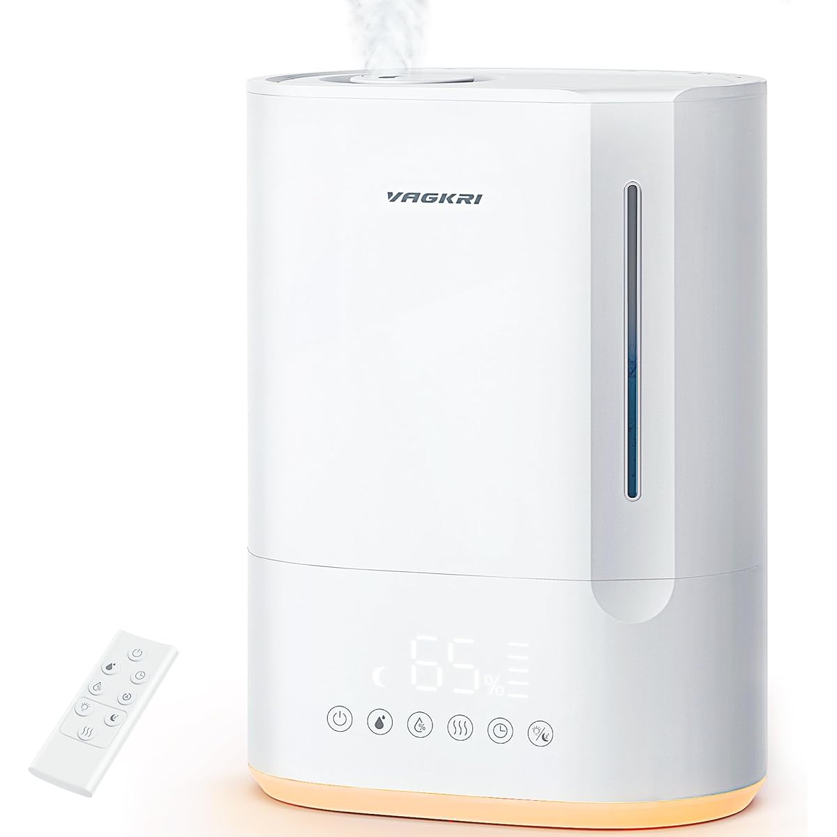 [5L Large Capacity & Discharge Bacteria & 28dB Ultra Quiet] Humidifier, Ultrasonic Type, VAGKRI Humidifier, Tabletop, Water Supply from Above, 50H Continuous Operation, LED Light, Timer, Aroma, Dry Prevention, Dry Burning Prevention, 30W Energy Saving