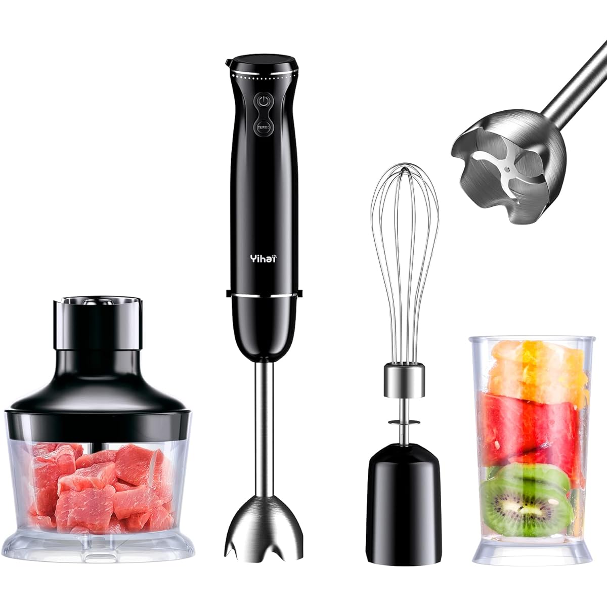 Hand Blender, Hand Mixer, Splash Prevention Function, Mixer, Ice Crushing, Baby Food Making, Time Saving Cooking Utensil, Meat, Vegetables, Eggs, Smoothies, Sweets Making, Electric, Comes with Stand, Lightweight, Reduces Cooking Time, Stylish, Baby Gift,