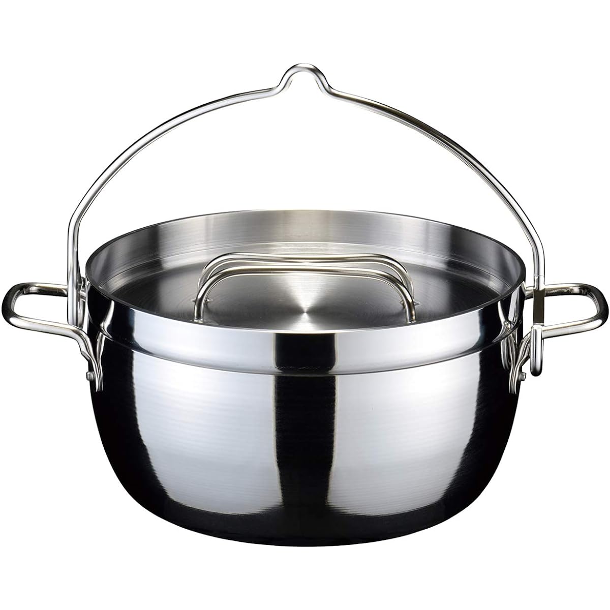 [Made by Tsubamesanjo] TSBBQ Light Stainless Steel Triple Layer Dutch Oven (Waterless Pot) 10 Inches Camping Barbecue Mirror Finish TSBBQ-005 (Body Only)