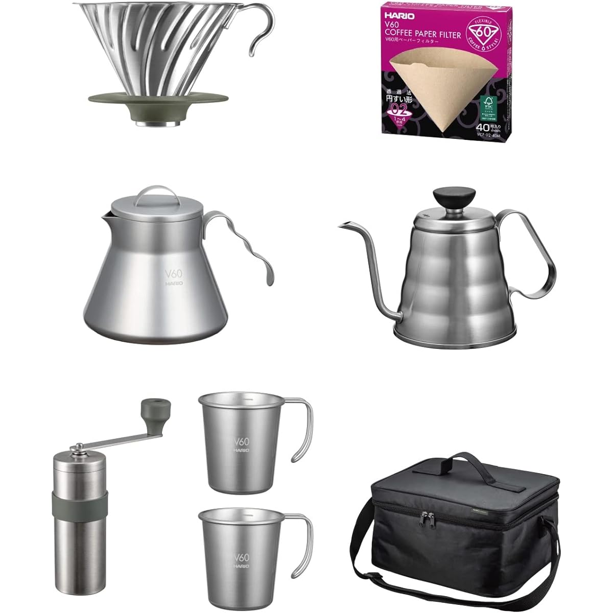 HARIO V60 Outdoor Coffee Full Set Black Coffee Set Buy Present Gift Gift O-VOCF