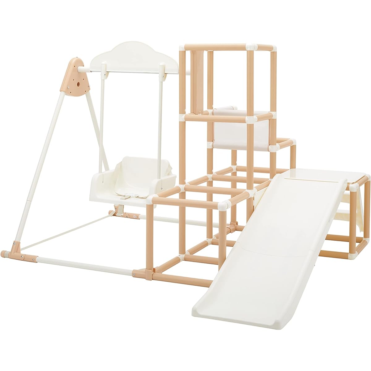 Nonaka Seisakusho CATCH Me! Folding Long Slope Kids Park SP Natural (Jungle Gym, Slide, Swing, Horizontal Bar)