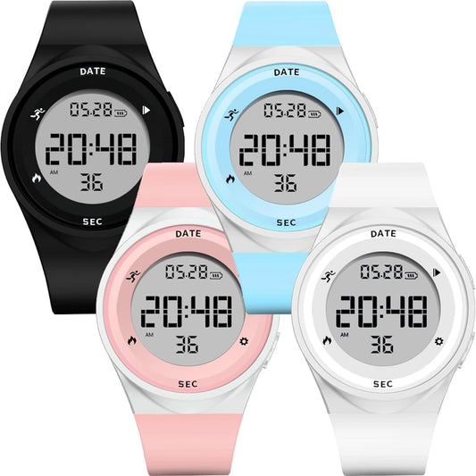 EnergyPower GX301 Alarm Watch with USB Charging Vibration IP68 Waterproof and Dustproof Smart Watch Sports Watch Backlight Silent Alarm Clock Stopwatch Calendar Pedometer Walking Distance Calories Burned Display Rubber Band Lifelog 60 Days Long Battery L