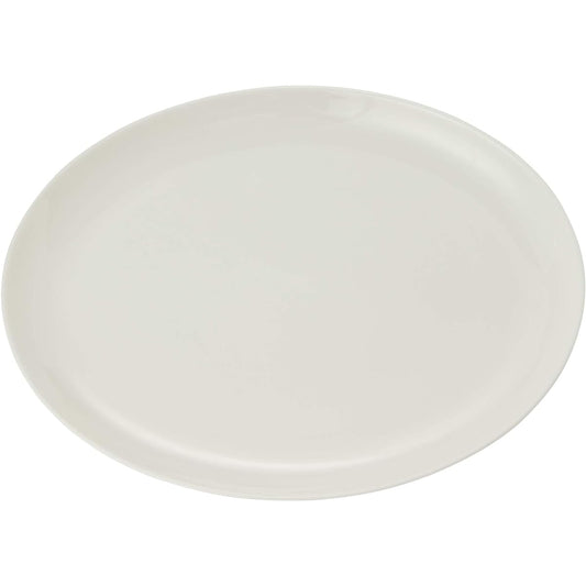 NARUMI Plate, Chinese Cooking Tableware, 35cm, White, Simple, Lunch Plate, One Plate, Large Plate, Deep Dish, Deep Oval Plate, Microwave Warmable, Made in Japan, Gift Box Included, 9000-1877