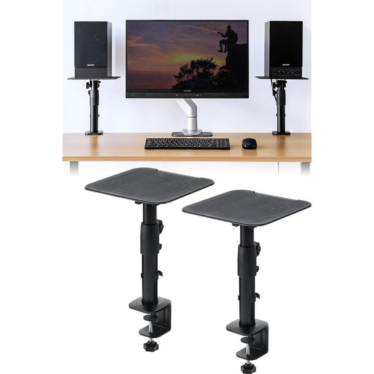 Sanwa Direct Speaker Stand Tabletop Clamp Height 29-40cm Angle Adjustable Top Plate 23 x 23cm Load Capacity 10kg 100-SPSTN01