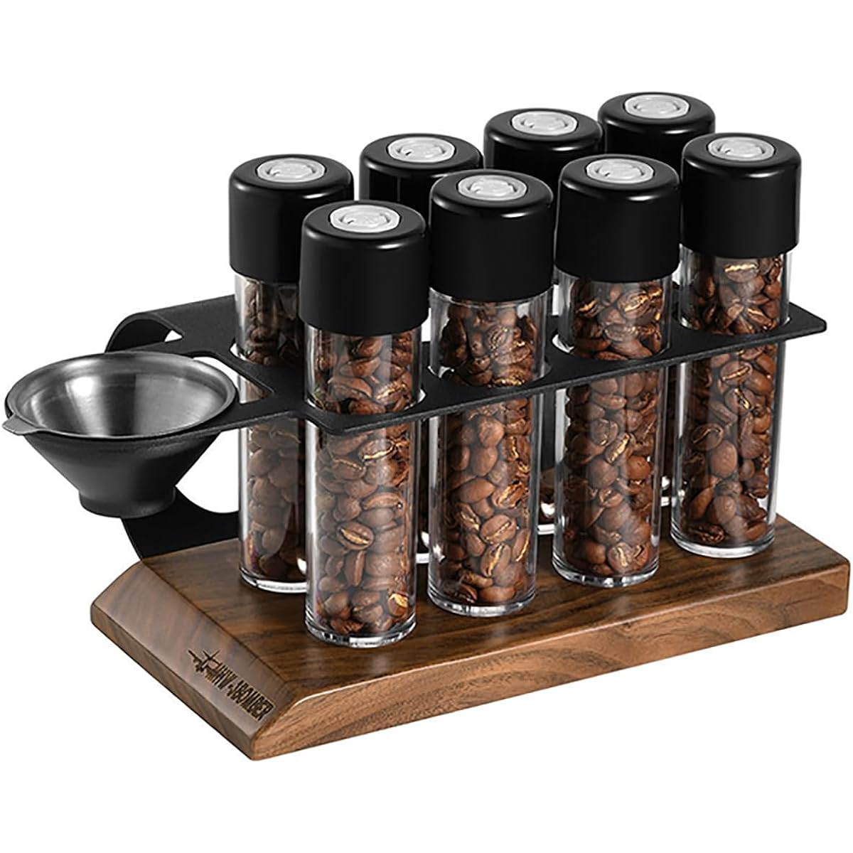 MHW-3BOMBER Coffee Bean Storage Container, Coffee Canister, One-way Exhaust, High Airtightness, Comes with Funnel, Set of 8, Measuring Canister, Coffee Bean Storage, Coffee Bean Storage Tube, 20-26g/piece C5152