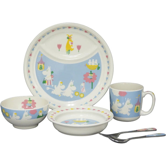 Yamaka Shoten MOOMIN "Baby Kids" Tableware Set 6 Pieces Baby Children's Tableware (Gift Box) Microwave Dishwasher Safe Moomin Goods Scandinavian Mother's Day Present Tableware Gift Wedding Gift Made in Japan MM1200-115