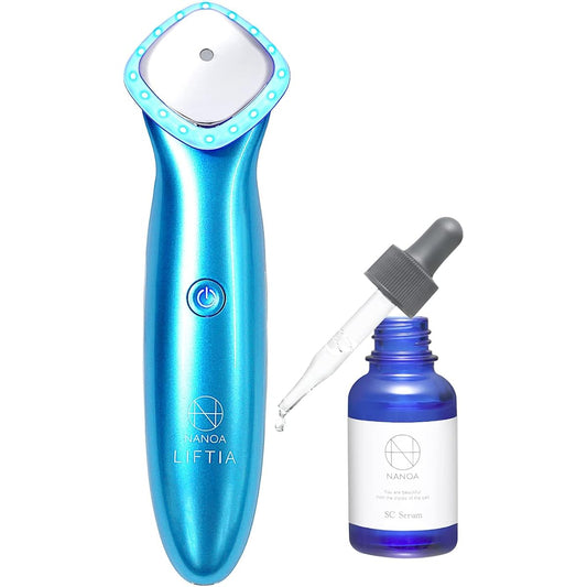 (NANOA) NANOA Ultrasonic Facial Device + Beauty Essence Set Mother's Day Gift Popular with Dermatologists EMS Ultrasonic Facial Device RF Radio Iontophoresis LED Optical Esthetic Beauty Appliance