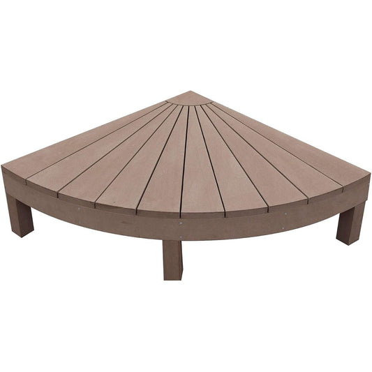 iGarden Wood Deck iWood Stage i10288db Artificial Wooden Dark Brown 1/4 Size Round 1 unit