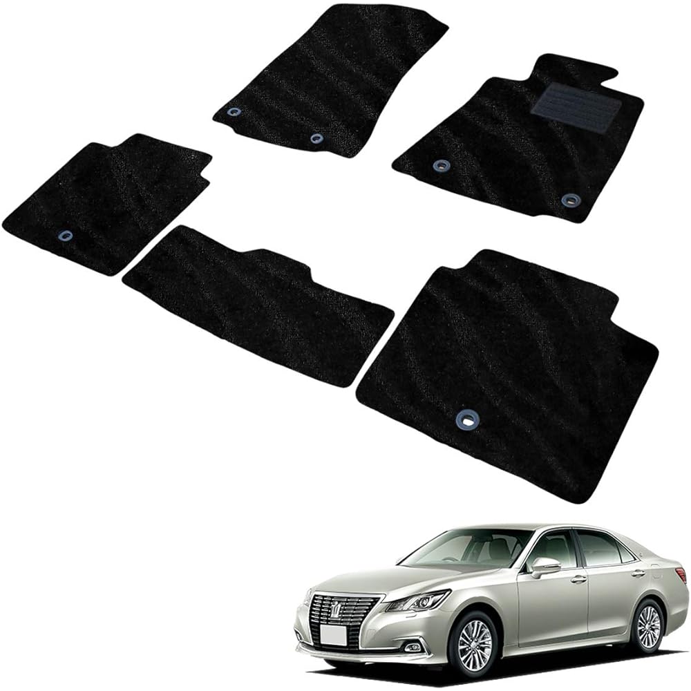 Fenice Car Mat Floor Mat Domestic Production (Toyota Crown Crown Hybrid 210 Series) Wave Black Non-Slip Shape Resistant to Slip Car Mat (Car Parts Specialty Store)