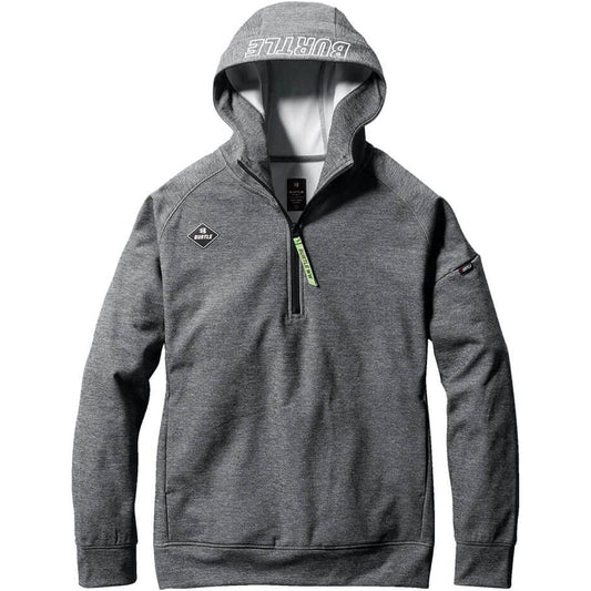 [Bartle] Half Zip Hoodie 4079 Fleece Lining Long Sleeve Parka M 52 Bark