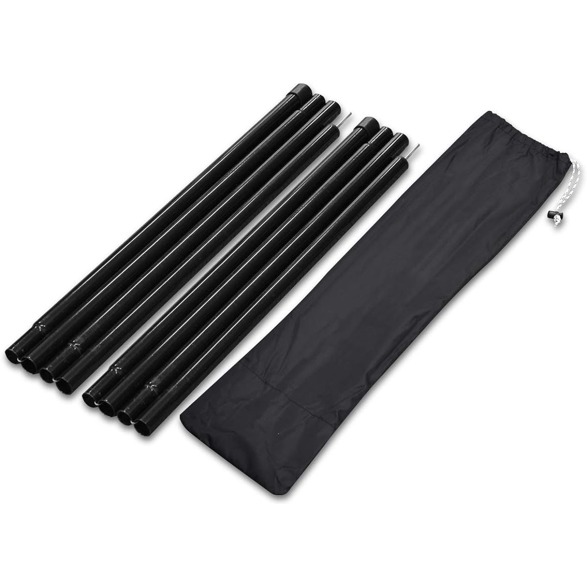 FIELDOOR Tent Pole 240cm Diameter 25mm x Set of 2 [Black] Split Tarp Canopy Camping