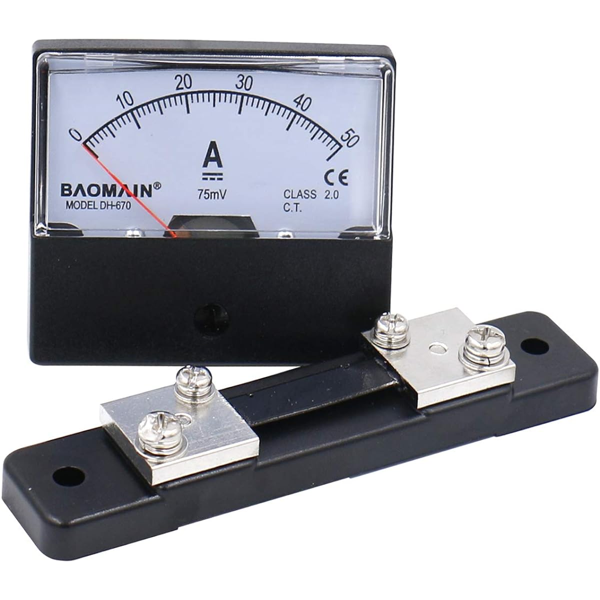BAOMAIN DH-670 DC 0-50A Analog Amplifier Panel meter current meter current total 75mV shunt