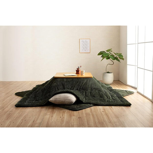 Ikehiko Corporation Kotatsu Futon Grand Approx. 205 x 285cm Green Large Rectangular Corduroy Plain Antibacterial and Deodorizing #6840229