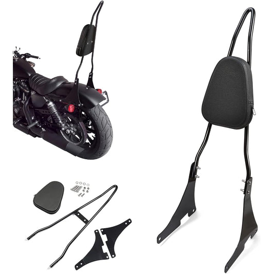 PBYMT Black Removable Passenger Seat Sissy Bar Back Pad Compatible with Harley-Davidson Sportster XL1200 XL883 2004-2024