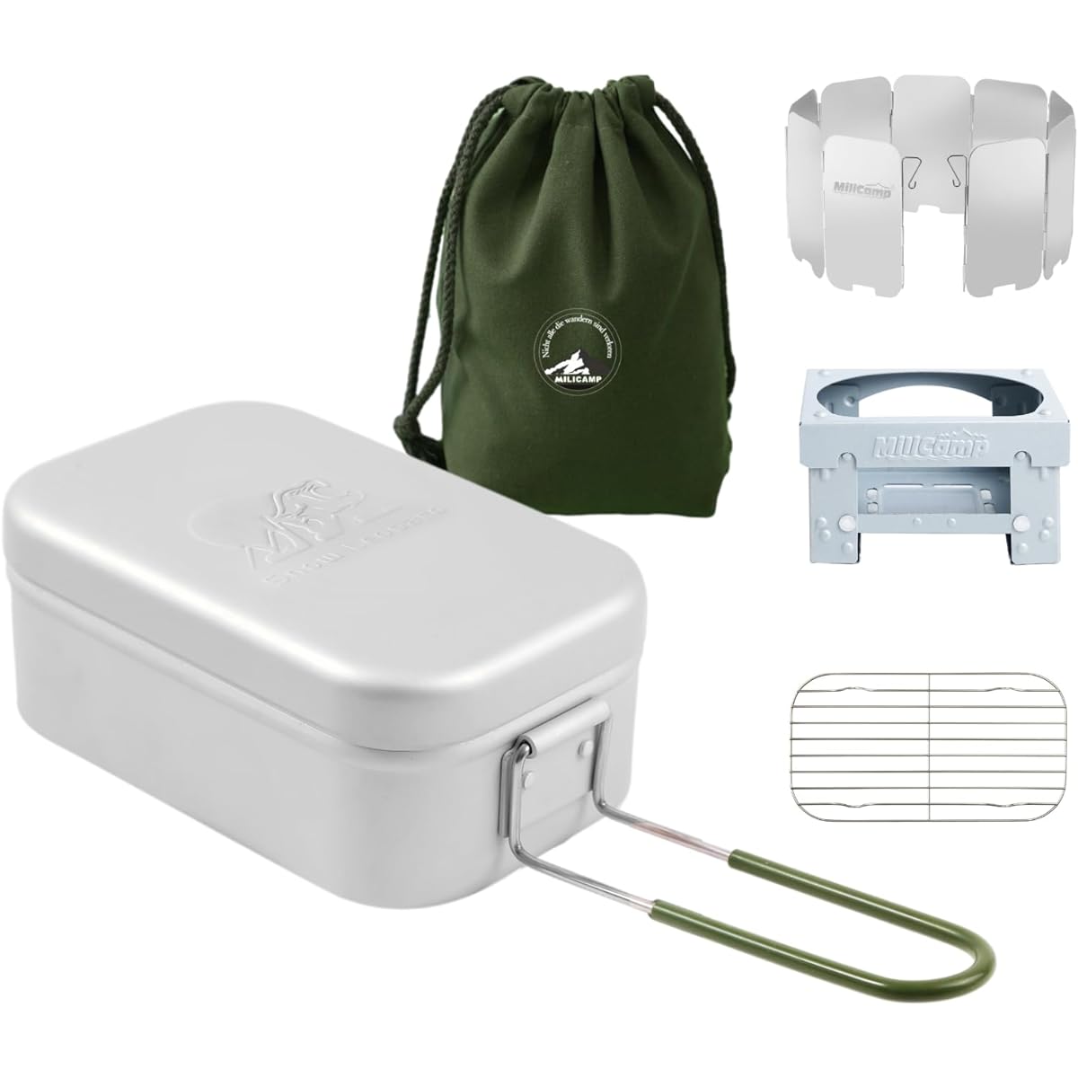 MiliCamp/Snow Leopard Mestin Medium Set Camping Hango Rice Pot Deburred Outdoor Cooking Climbing Cooking Utensil with Scale