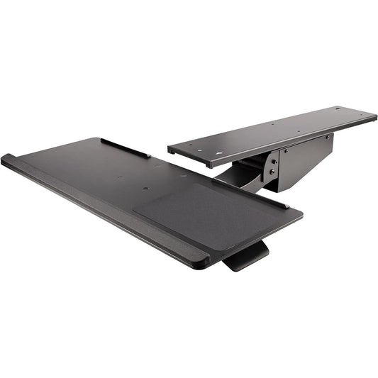 StarTech.com Sliding Keyboard Tray/Full Motion/Height Adjustable/Retrofit Keyboard/Mouse Tray/255mm x 670mm/Table Mount Compatible Ergonomic Slider/Wrist Rest & Mouse Pad Included KBTRAYADJ2 Black