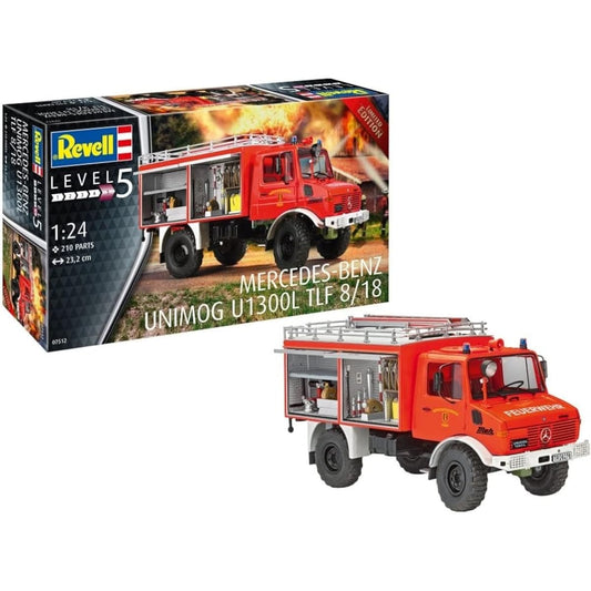 German Revell (Revell) 1/24 Mercedes-Benz Unimog U1300L TLF 8/18 Fire Truck Plastic Model 07512