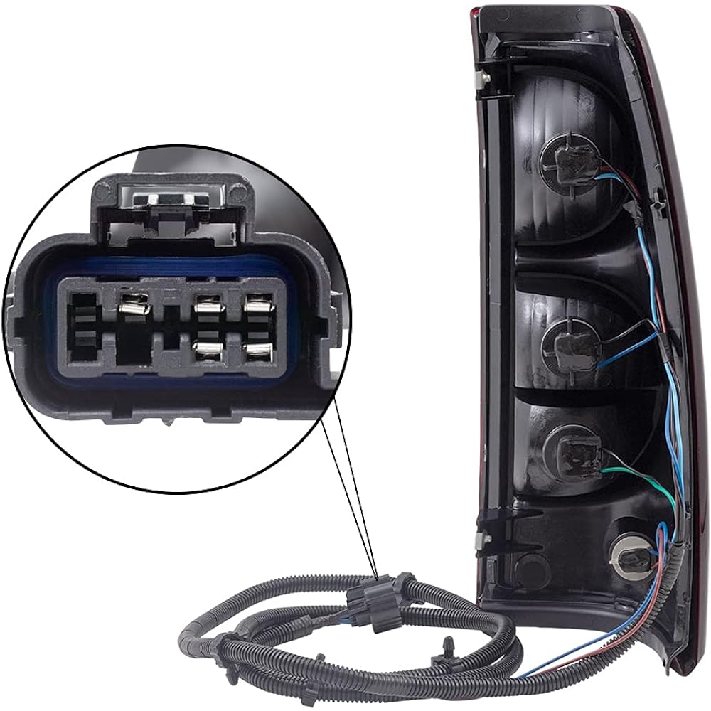 After replacement driver tail lamp lens, light bulb and wiring harness 2004-2007 Sylvarad Fleet side pickup truck 19169004 compatible