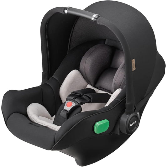 Aprica 2160904 Child Seat, Seat Belt Fixed, Air Carry, 0 to 12 Months, 5-in-1 Travel System, Infant Car Seat, Compatible with R129 (Black)