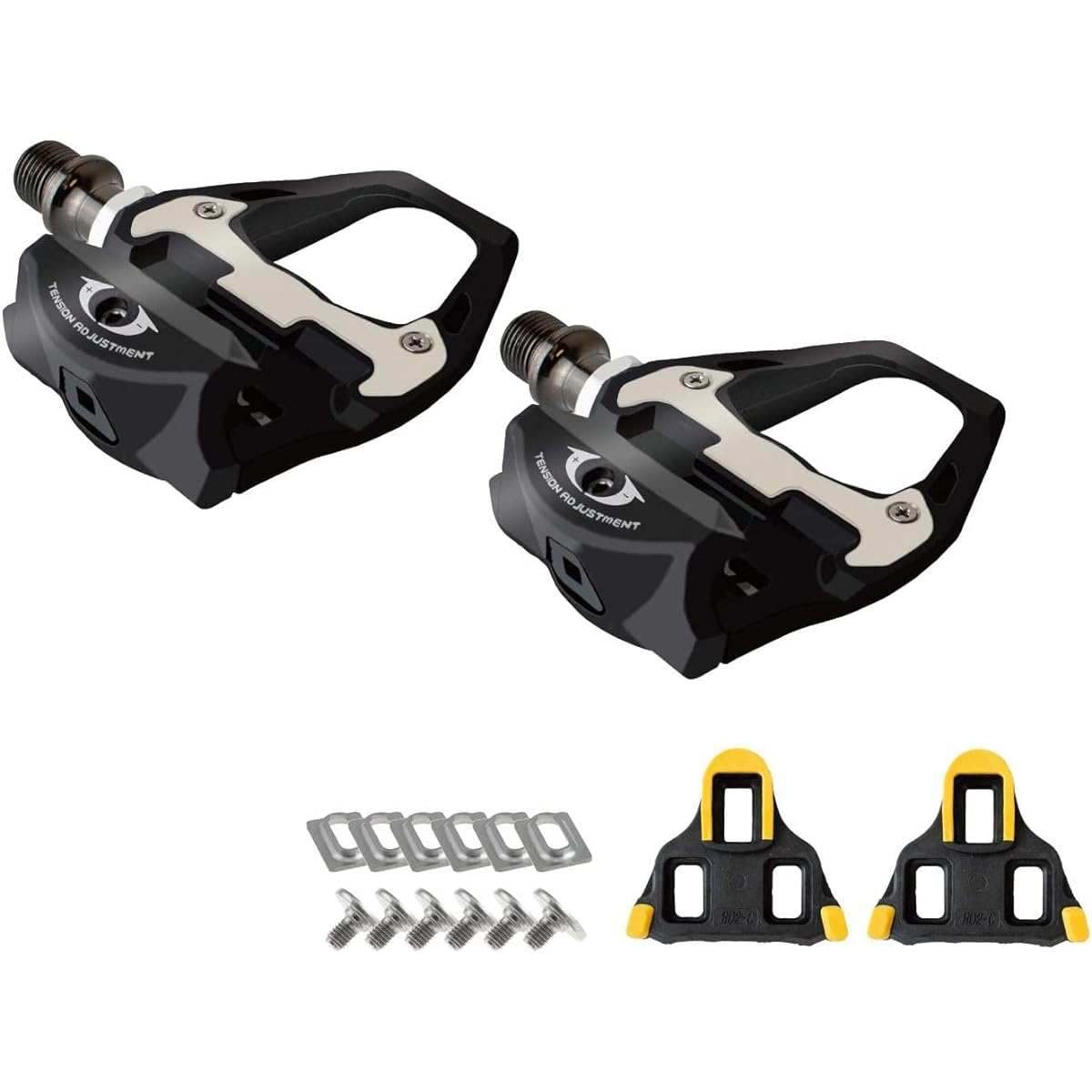 GORIX Carbon Fiber Pedal Cleat (Yellow) Set GX-R31 Road Bike Binding Pedal Bicycle Pedals GX-R31
