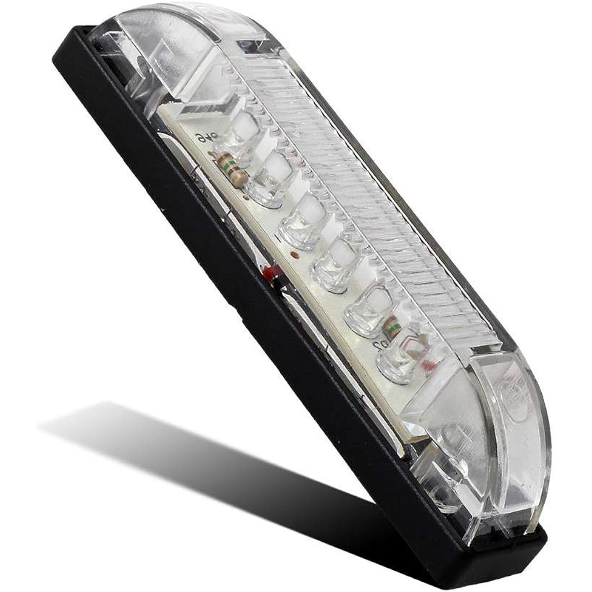 PARTSAM 4 inch ultra -thin lines LED Utility Light bar 9 Diode Sealed Clear Lens White 12V Marine Boat RV Interior Light Pickup Track Bonnet Lower Light Side Marker Lump