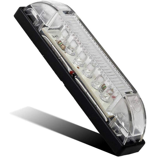 PARTSAM 4 inch ultra -thin lines LED Utility Light bar 9 Diode Sealed Clear Lens White 12V Marine Boat RV Interior Light Pickup Track Bonnet Lower Light Side Marker Lump