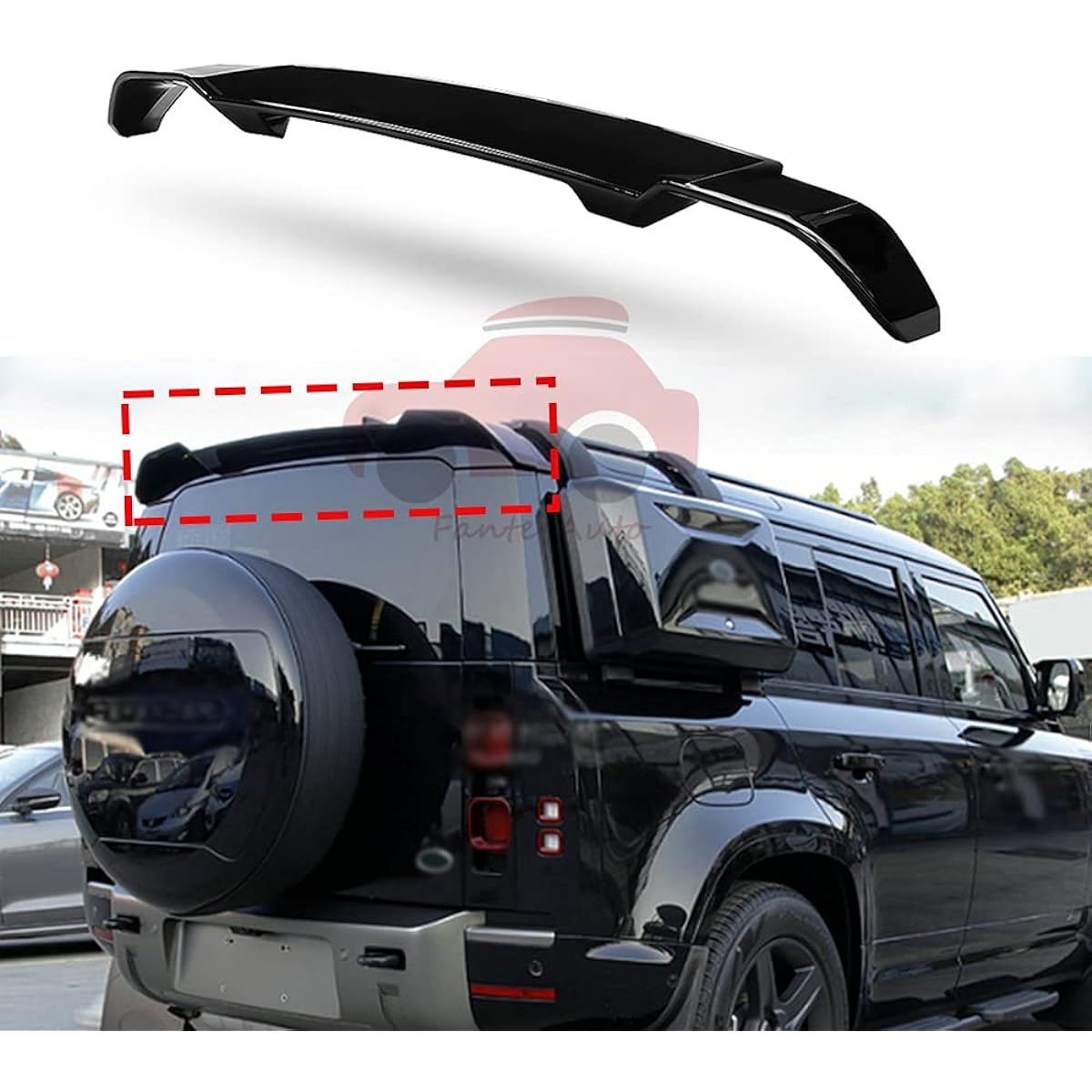 FTAPACCE Rear Tail Spoiler Wing Trunk Clip Land Rover Defender Fits 202-2023 90 110 130 L663 L851 ABS Plastic
