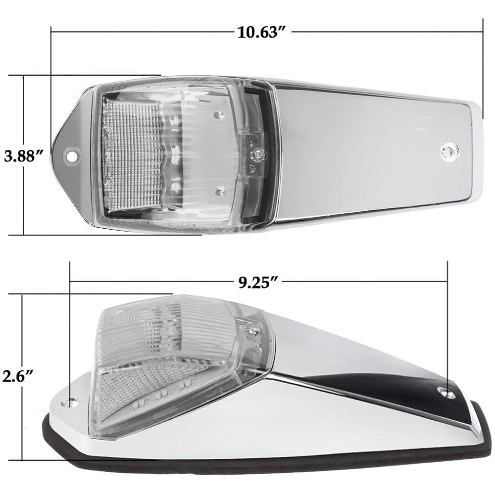 PARTSAM Clear Lens 31LED Amber Marker Top Roof Rooming Light Chrome Base PeterBilt/Kenwork/Freightliner // Western Star/Mack/International/Paccar Trailer Track 5 pieces