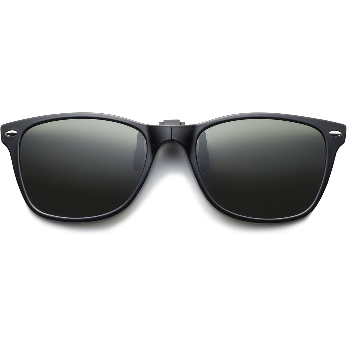 HUG OZAWA GR-010C Black shiny green glass Instant sunglasses Foldable clip-on sunglasses Polarized lenses GR-010C Black shiny Lens: Green