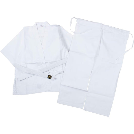 MARTIAL WORLD Pure White Full Contact Karate Gi [With White Obi] KU15