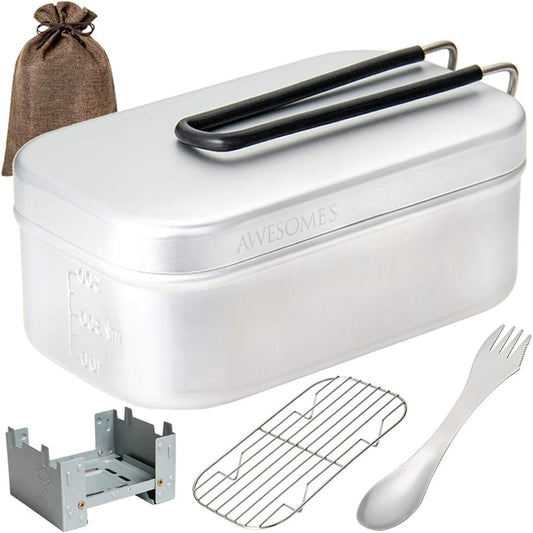(Supervised by Camper) Mestin Rice Pot 2 Cups Cooking Outdoor Camping Supplies Solo Camping Rice Cooker Hango Rice Cooker Aluminum Cooker