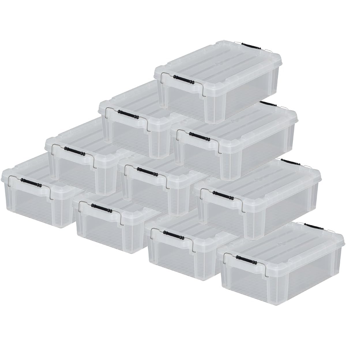 Iris Ohyama Buckle Container Set of 10 13L BL-13 Clear