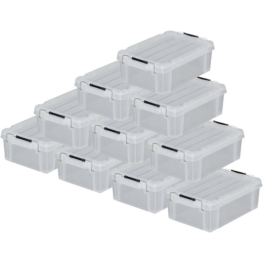 Iris Ohyama Buckle Container Set of 10 13L BL-13 Clear