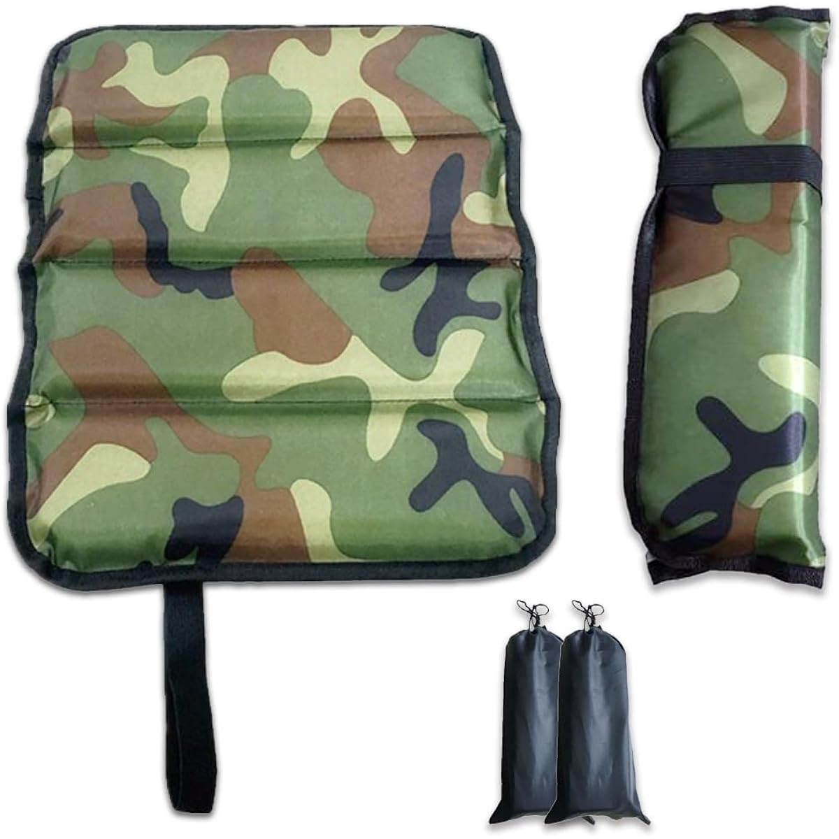 Nicheez Folding Cushion Portable Camping Mat Camouflage Pattern Set of 2 with Storage Bag