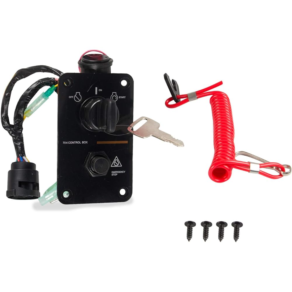 Wztepeng 704 12V Single Engine Key Ignition Switch Panel Main Switch Panel Assembly for Yamaha Outboard Yacht Replacement 704-82570-08-00