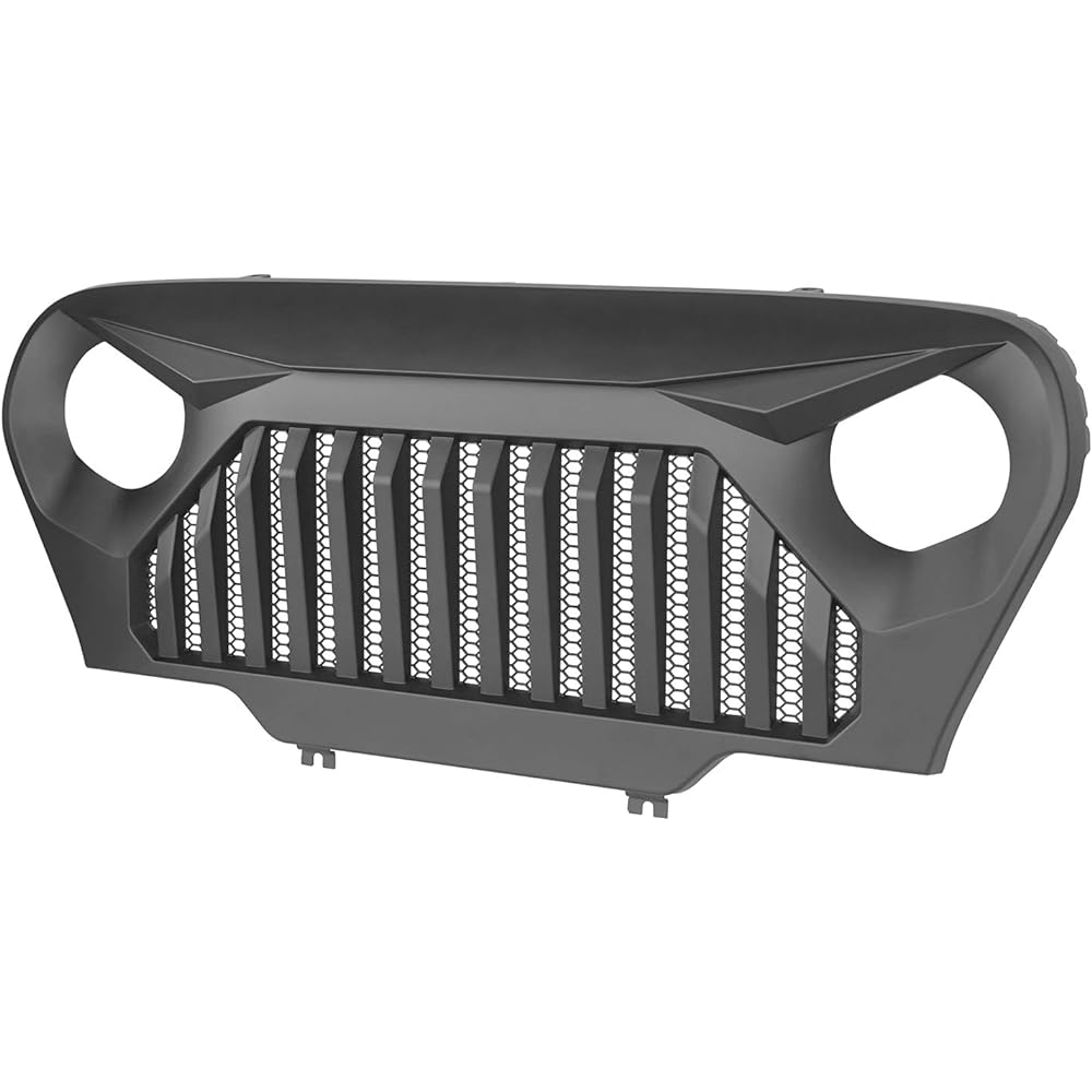 HOKE ROAD WRANGLER TJ Grill Cover Front Vader Grill Mesh Insert With Jeep WRANGLER TJ LJ LJ 1997-2006 compatible (Angry Bird Mat Black)