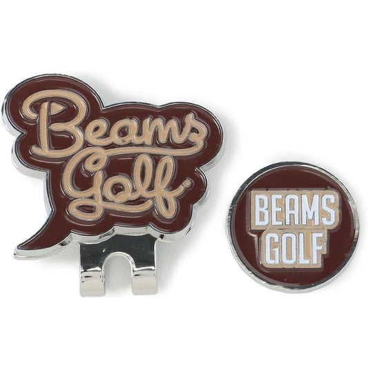 [Beams Golf] Short Sleeve TEE Clip Marker Script Men's BROWN -