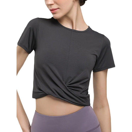 [VeroMan] Yoga Wear, Short Sleeve, Short Length, Women's Tops, Cropped Length T-Shirt ppi-ssd5
