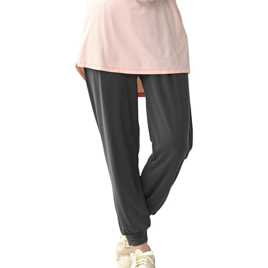 [JANJAM] Large Size Women's Bottoms Jogger Pants, Quarter Length, Loose, Plain, Yoga Pants, Sportswear, Gym, Fitness