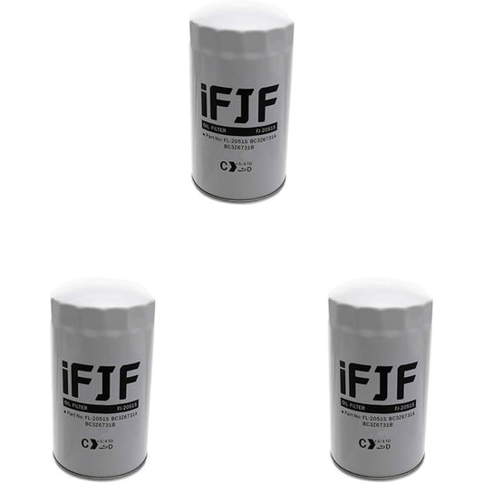 IFJF FL2051S Oil filter replacement F250 F350 F550 6.7L Power Stroke 2011-2020 Diesel Engine replacement BC3Z-6731-B BC3Q-6714-CA (3 pieces)