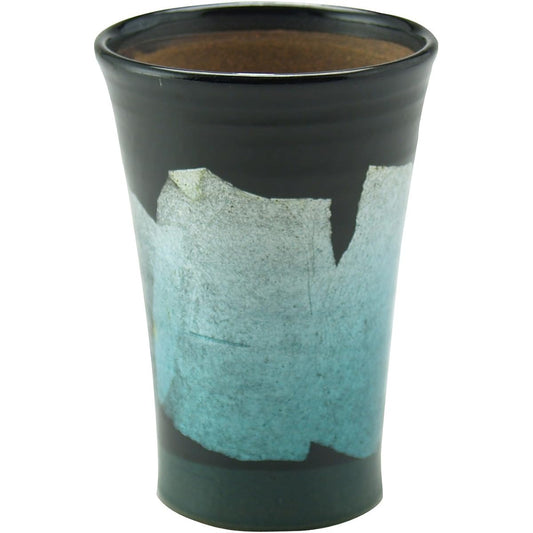 Kutani Ware Awata Long Beer Cup L Silver Color Light Blue N705-04