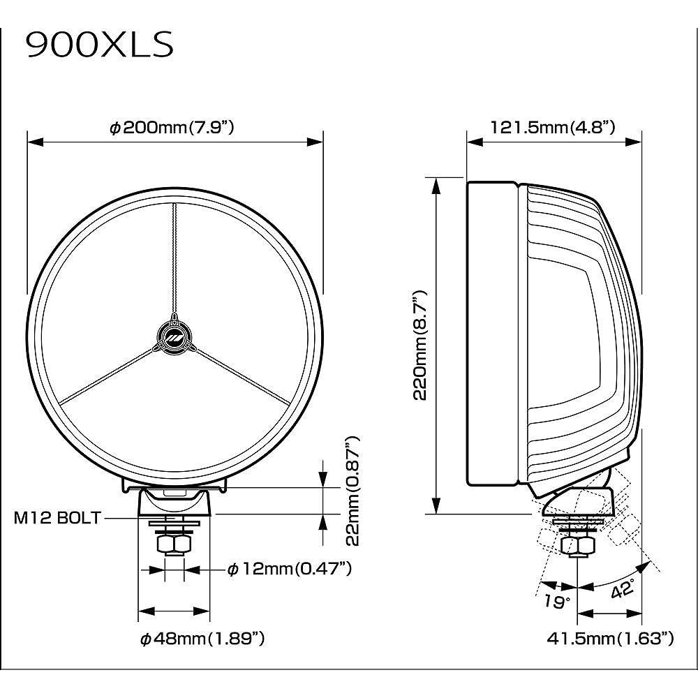 IPF Fog Lamp LED Round Diameter 200mm 2200lm (525,000cd) 6500K White 12V 24V Compatible 1 Piece Driving Light Distribution Overseas Limited Model ARB 900XLST2