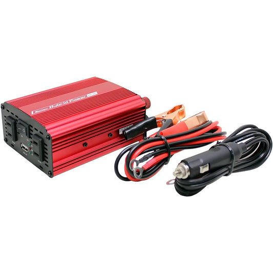 Meltec SIV-301 Car Inverter 2way (USB & Outlet) DC24V 2 Outlets (120W/300W) 1 USB 2.4A Silent Type