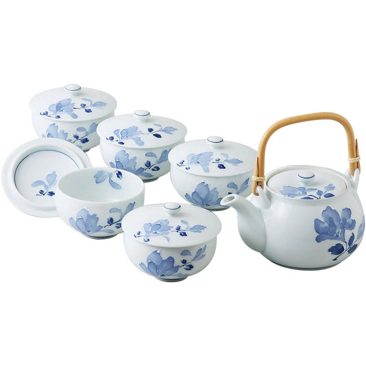 Nishikai Pottery Tsujigahana tea set with lid 11557