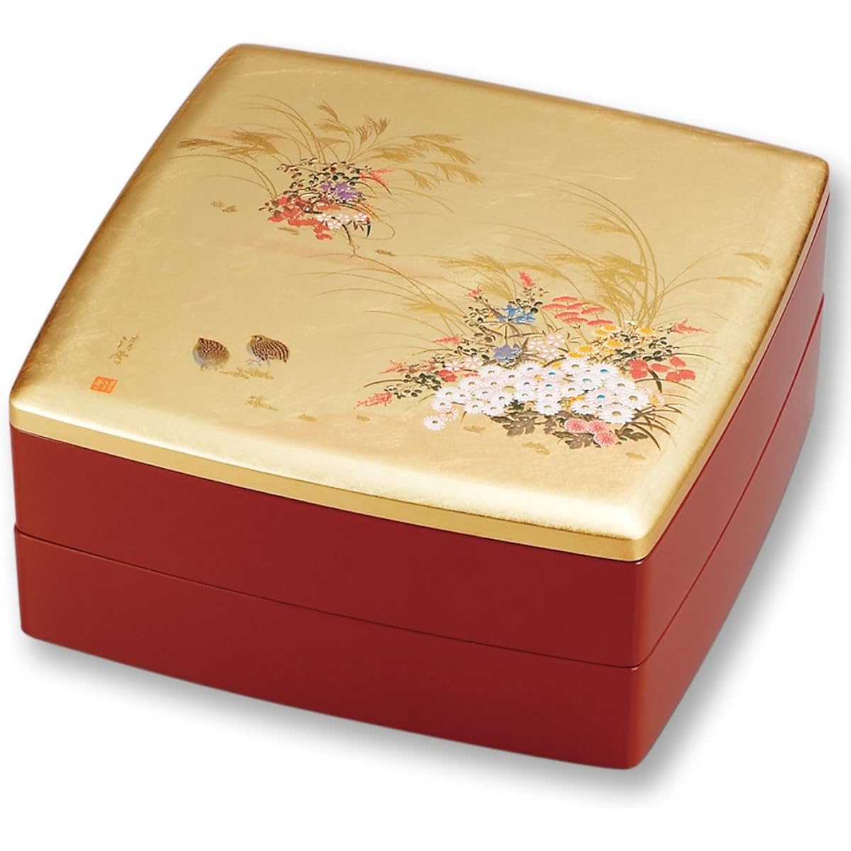 Maeju Lacquerware Miyabi Dobari Hors d'oeuvre (with core) 7R-707 Red 24x24x11cm