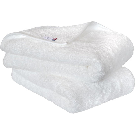 Bloom Imabari Towel Certified FUu Bath Towel Set of 2 Soft, Fluffy, Thick, Absorbent, Hotel Specifications, Made in Japan, 100% Cotton (White)