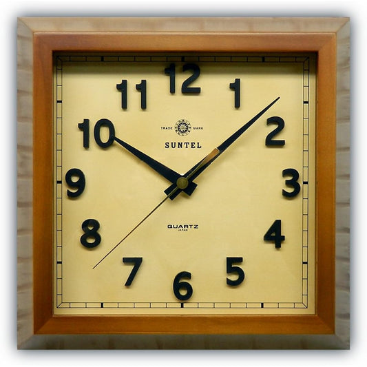 Santel Wall Clock Brown 250 x 250 x 45mm Square Radio Controlled Wall Clock Brown DQL696BR