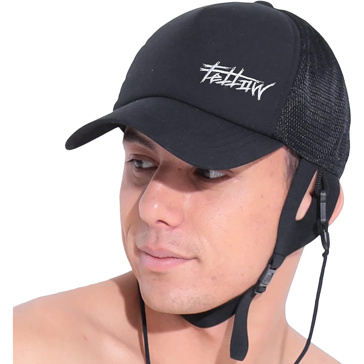 [FELLOW] Fellow Surf Cap Men's 59cm UV Chin Strap Hat Amphibious Surfing One Size Fits Most Beach Cap Sunshade UV Protection